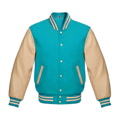 Tiffany Wool and Cream Leather Varsity Jacket