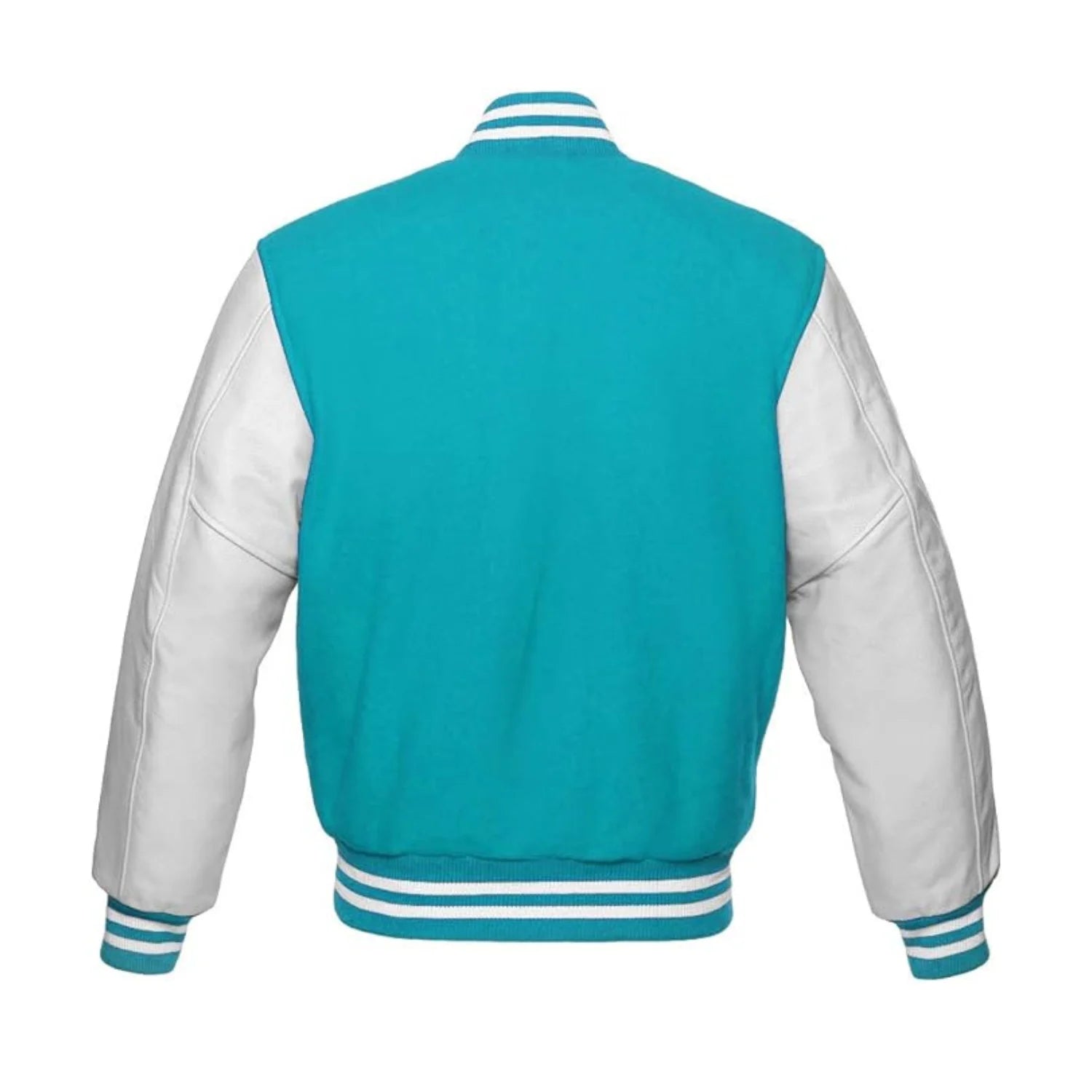Tiffany Wool and White Leather Varsity Jacket Back Side