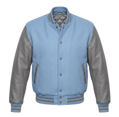 Light Blue and Grey Varsity Jacket
