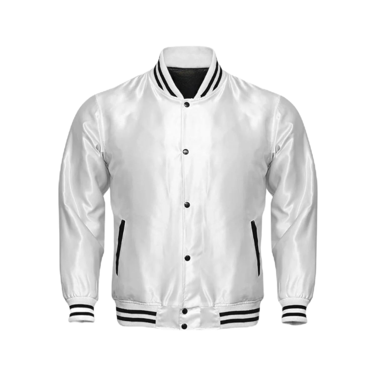 White Satin Varsity Jacket