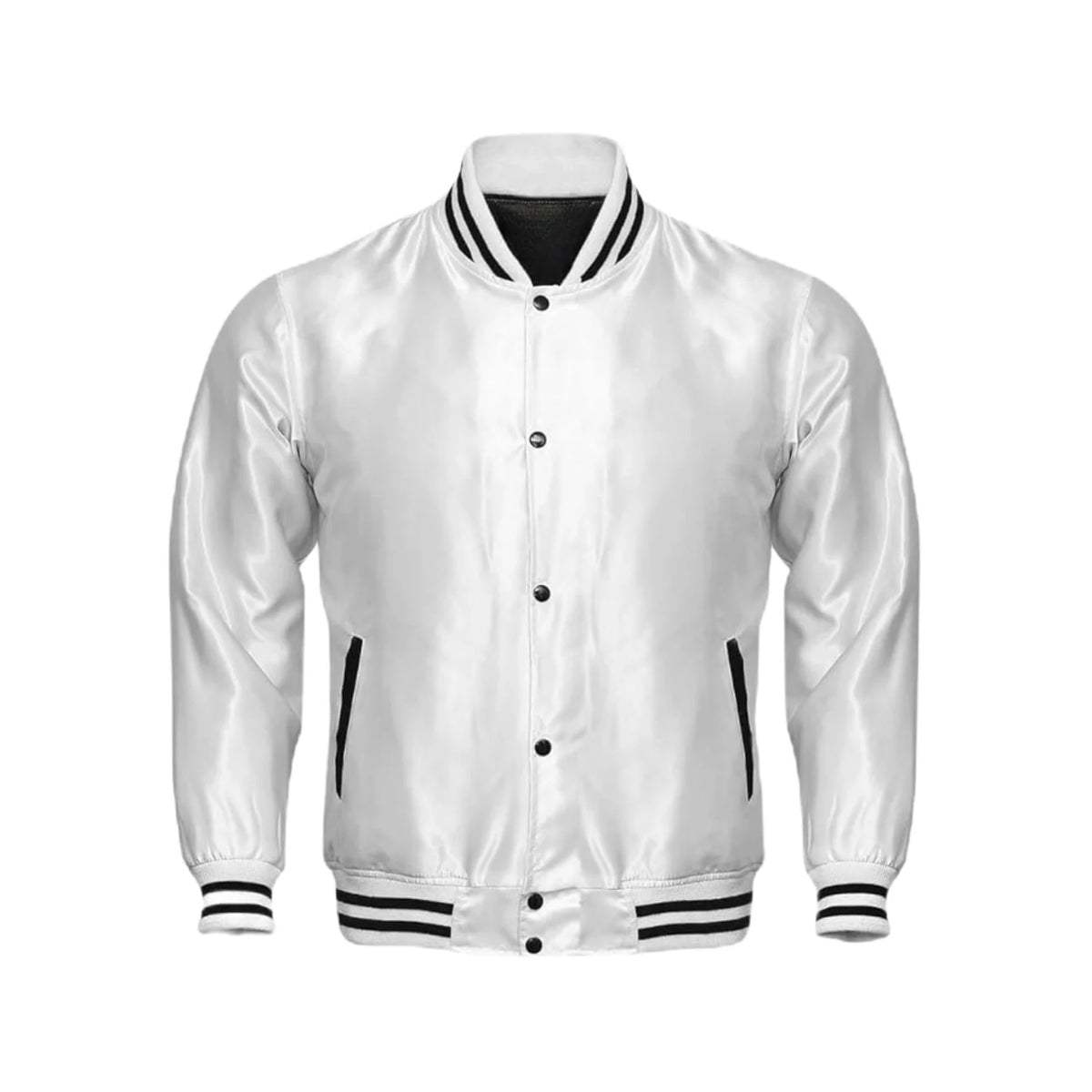 White Satin Varsity Jacket