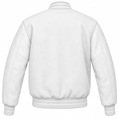 White Wool Varsity Jacket