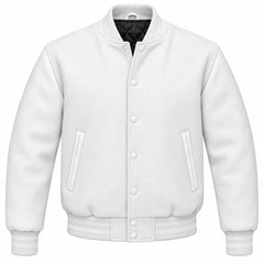 White Wool Varsity Jacket