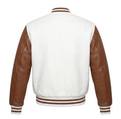 White and Brown Varsity Jacket