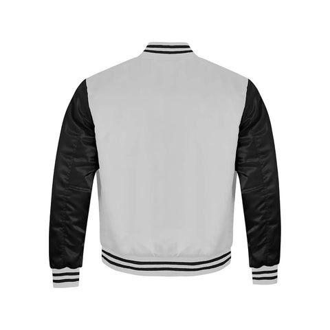 White and Black Satin Jacket Back Side