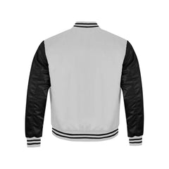 White and Black Satin Jacket Back Side
