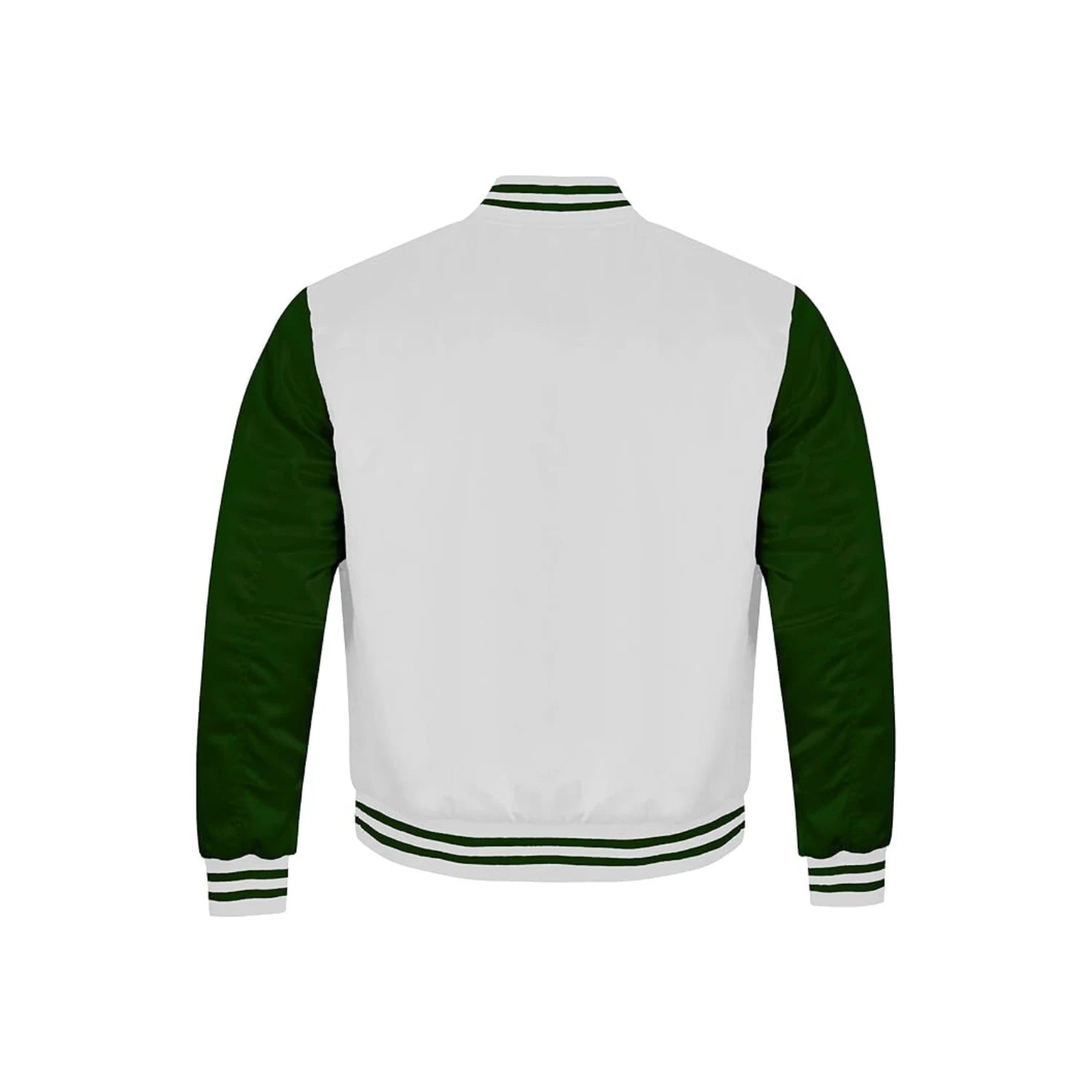 White and Forest Green Satin Jacket Back Side