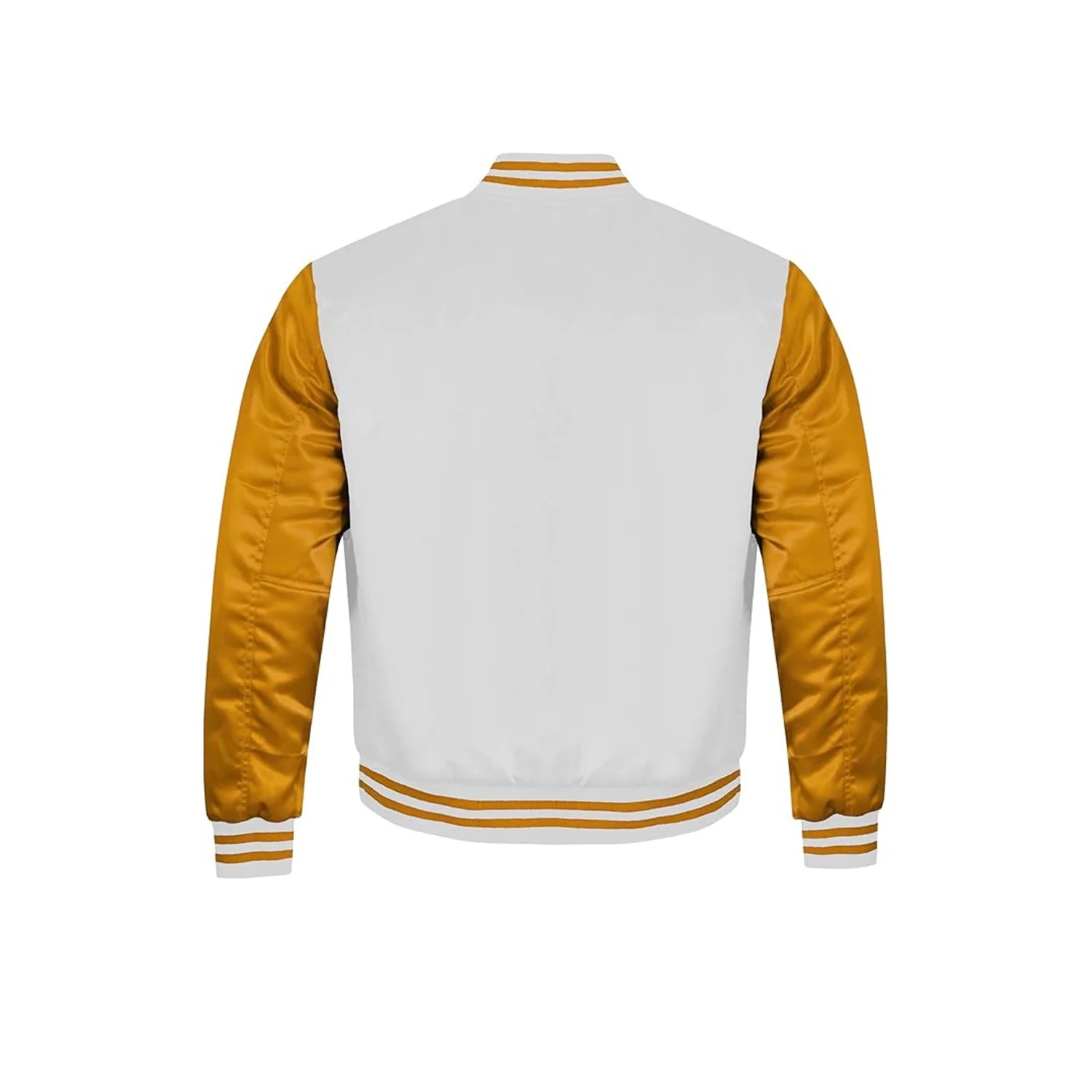 White and Gold Satin Jacket Back Side