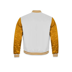 White and Gold Satin Jacket Back Side