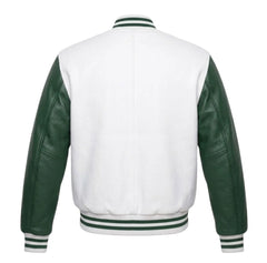 White and Green Letterman Jacket