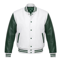 White and Green Letterman Jacket