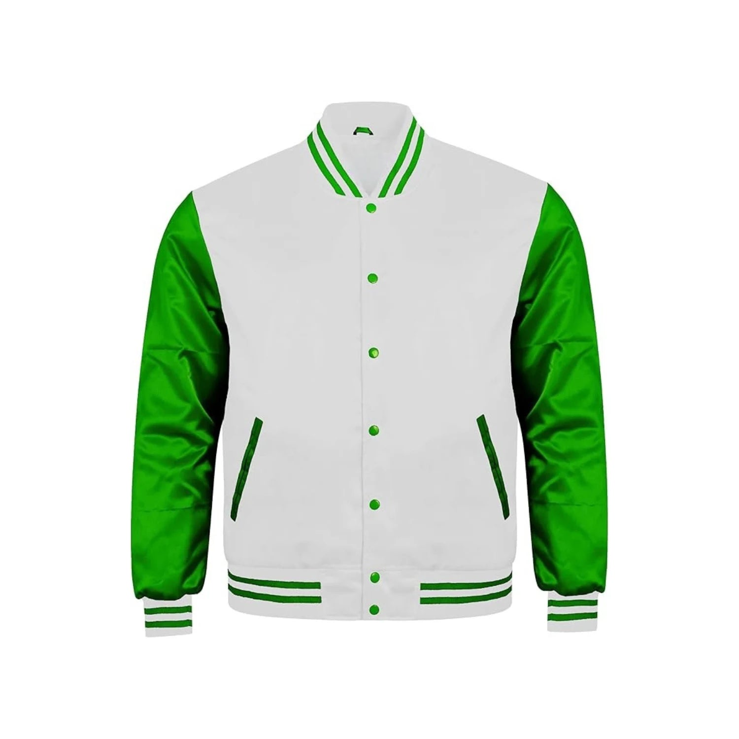White and Green Satin Jacket