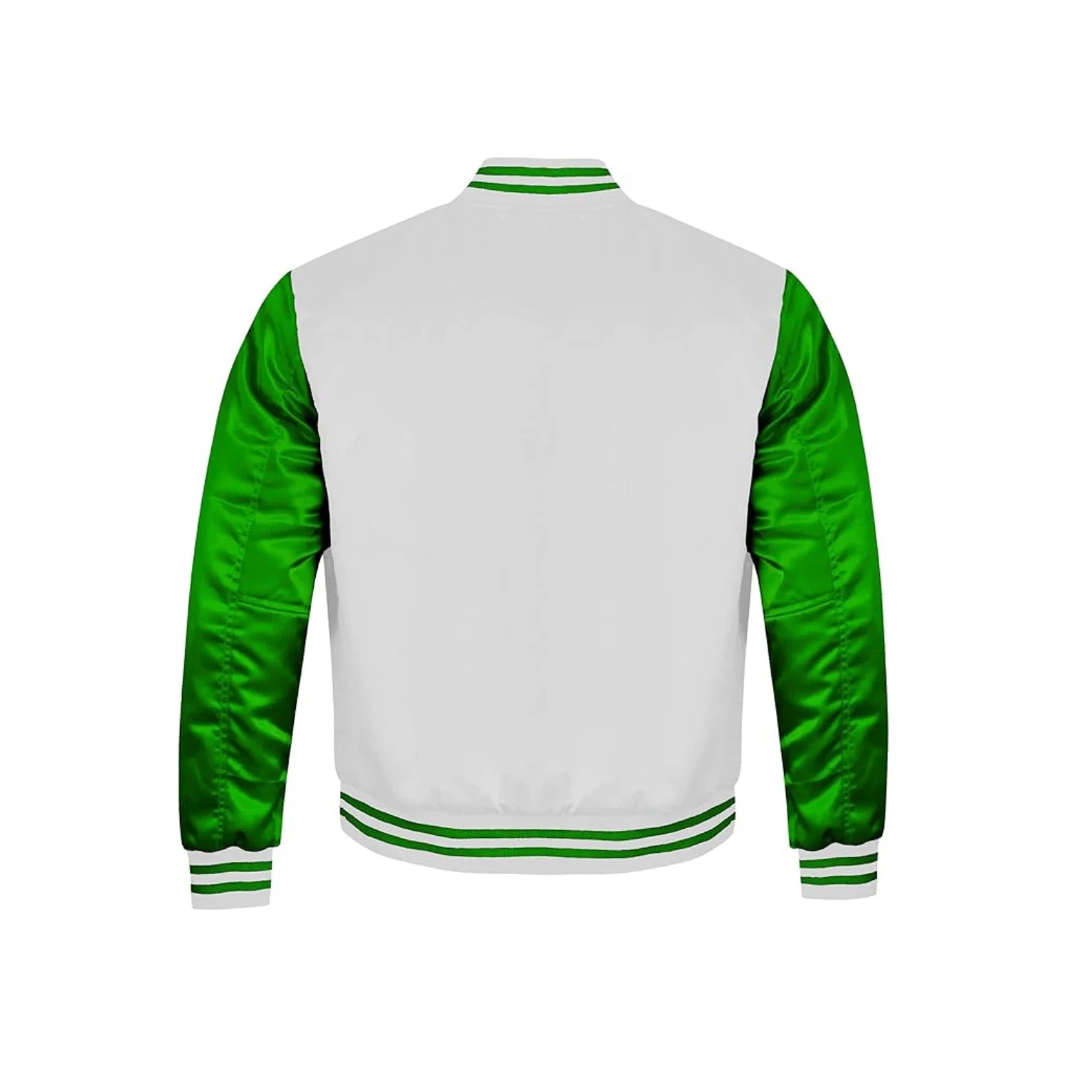 White and Green Satin Jacket Back Side