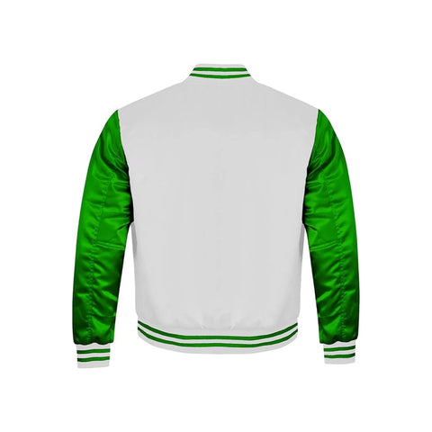 White and Green Satin Jacket Back Side
