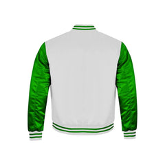White and Green Satin Jacket Back Side