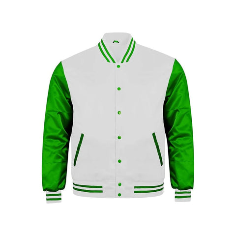 White and Green Satin Jacket