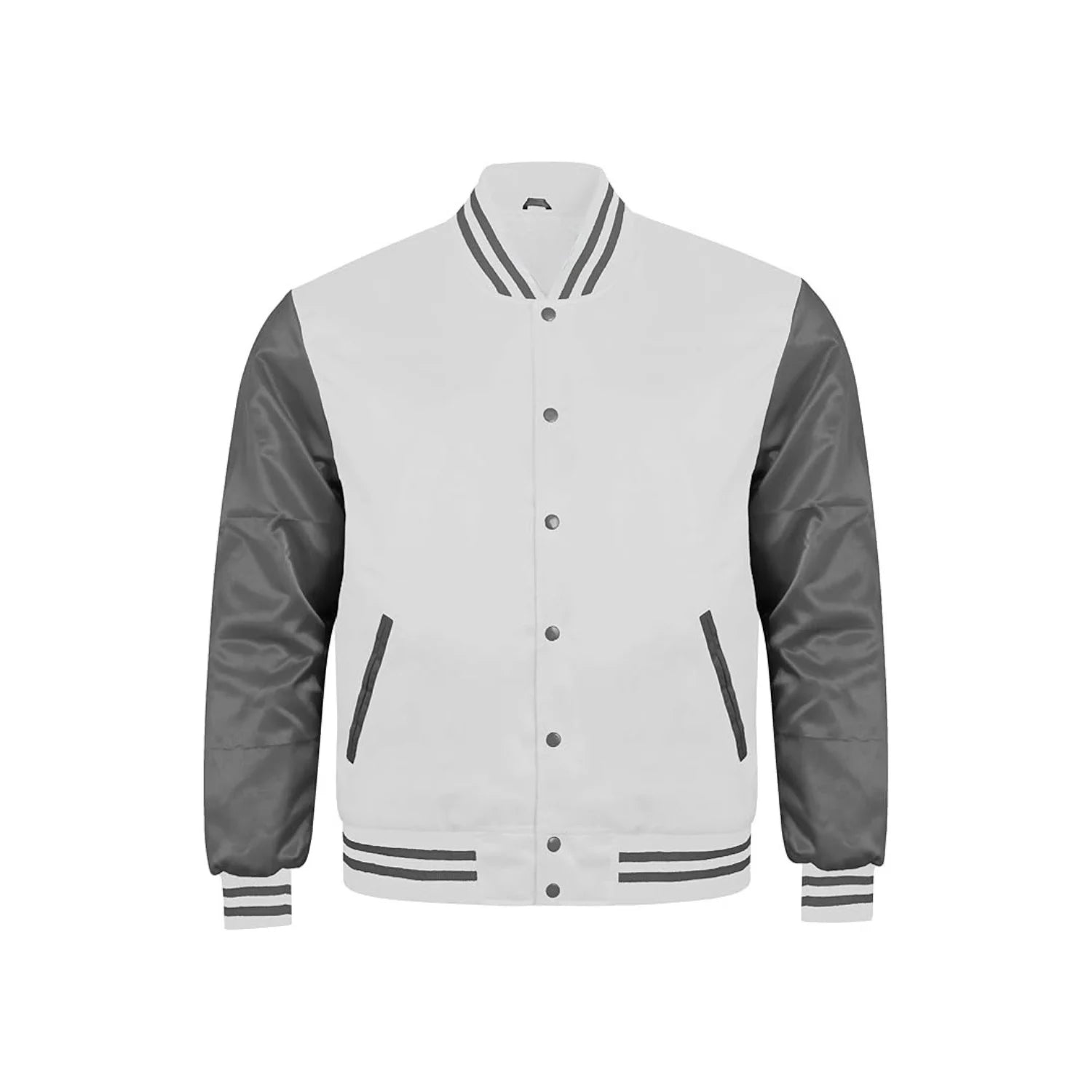 White and Grey Satin Jacket