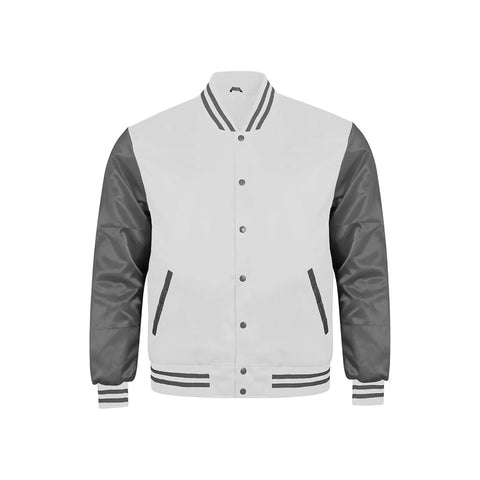 White and Grey Satin Jacket