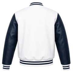 White and Navy Blue Letterman Jacket