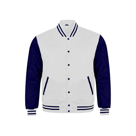 White and Navy Satin Jacket