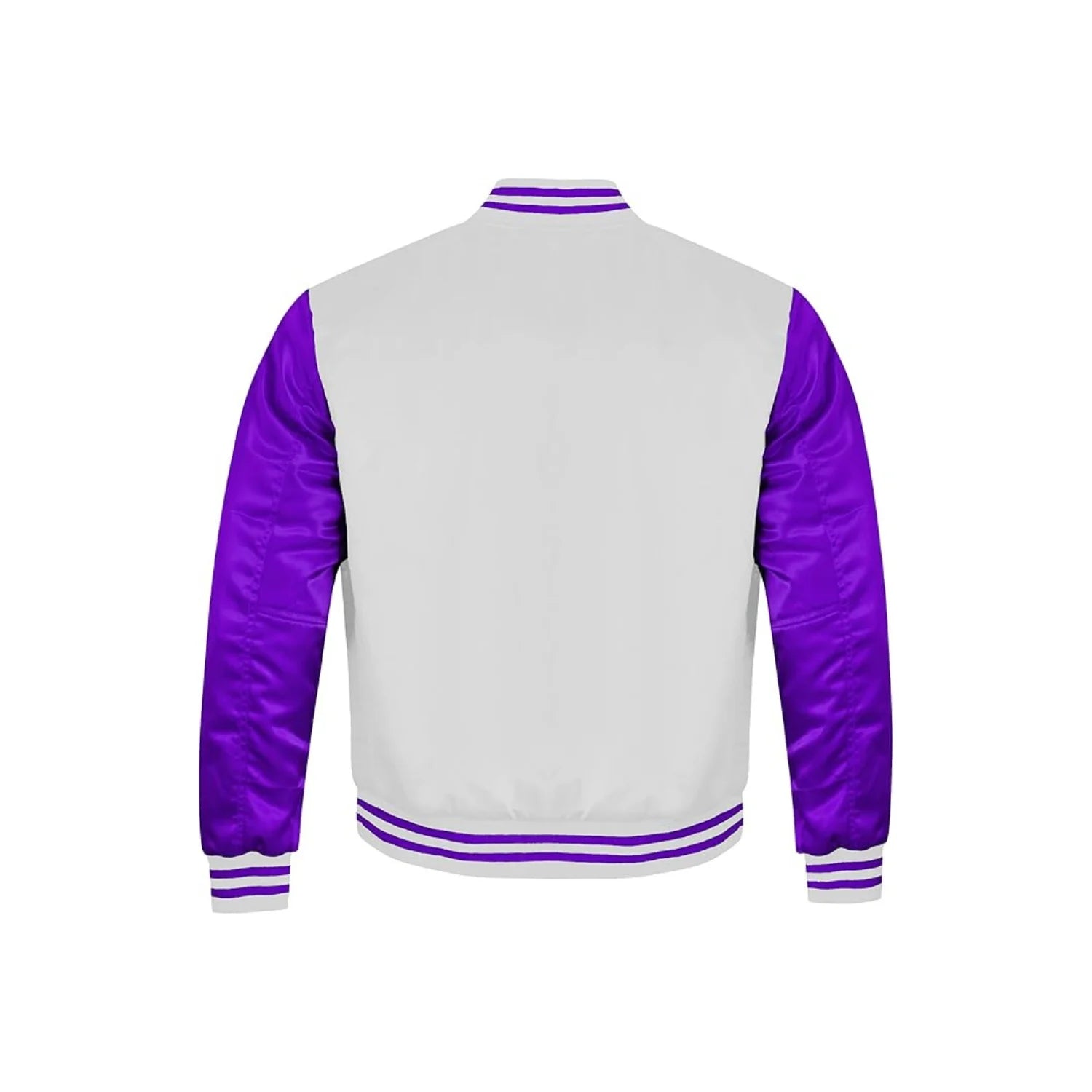 White and Purple Satin Jacket Back Side