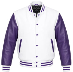 White and Purple Varsity Jacket