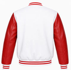 White and Red Letterman Jacket