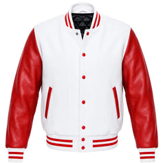 White and Red Letterman Jacket