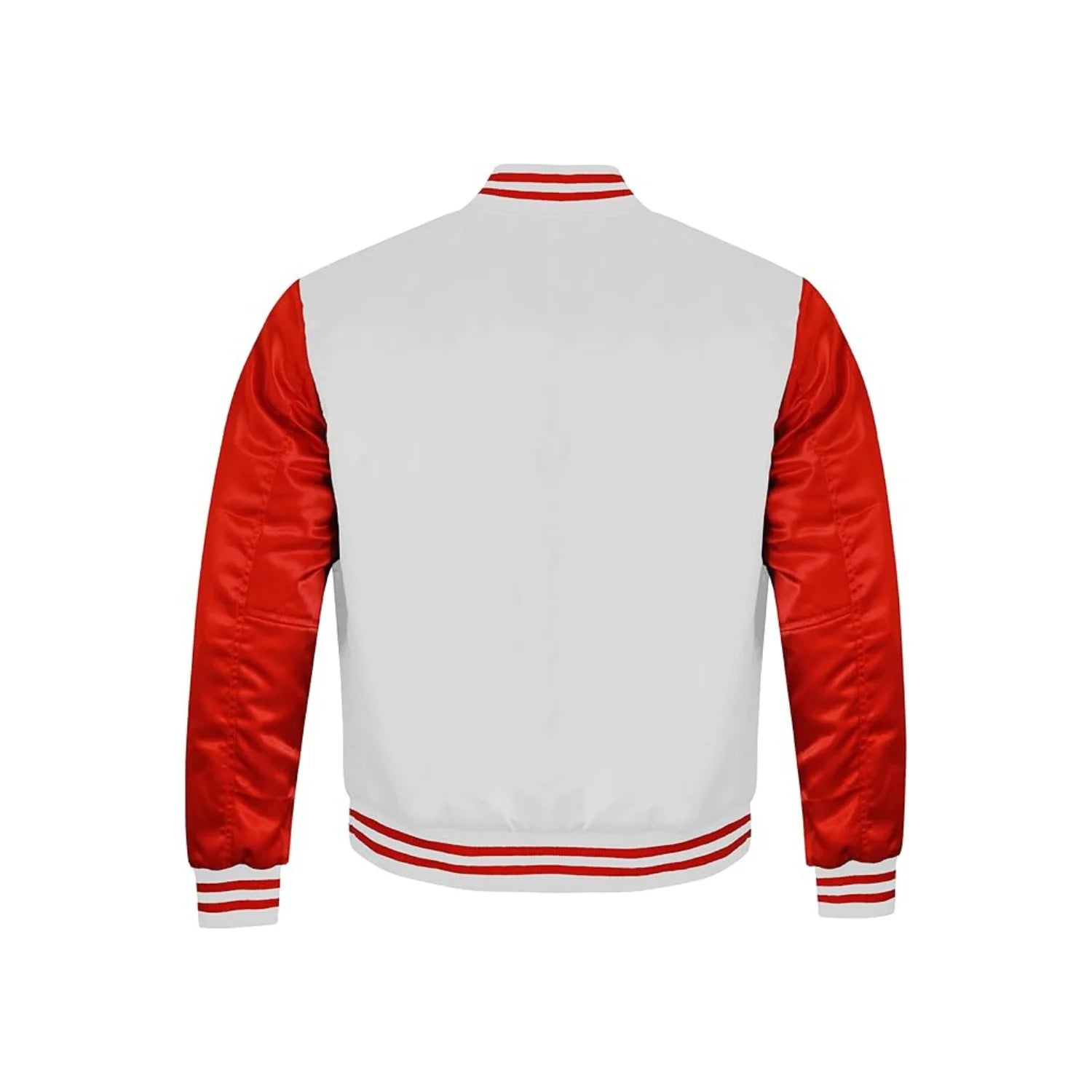 White and Red Satin Jacket Back Side