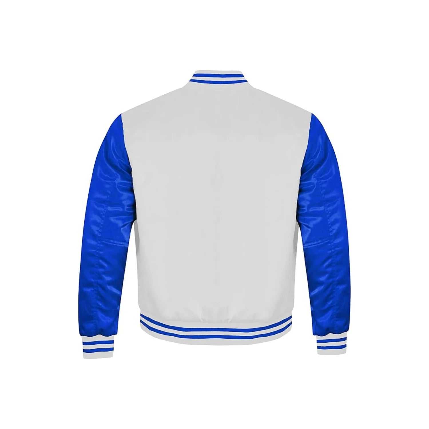 White and Royal Blue Satin Jacket Back Side
