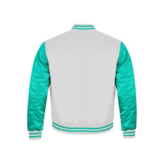 White and Tiffany Satin Jacket Back Side