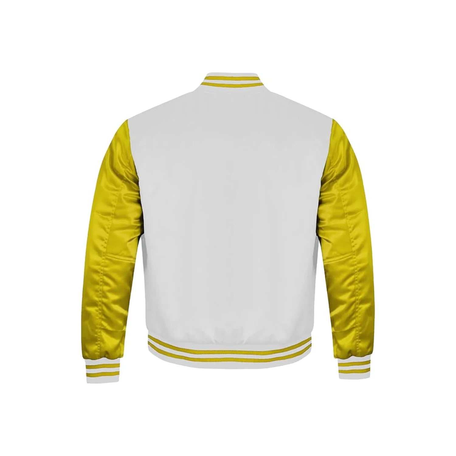 White and Yellow Satin Jacket Back Side