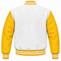 White and Yellow Wool Varsity Jacket