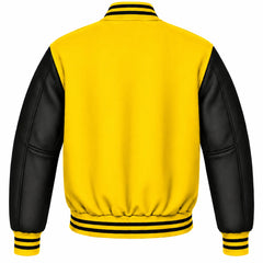 Yellow and Black Wool Varsity Jacket