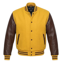 Yellow and Brown Varsity Jacket