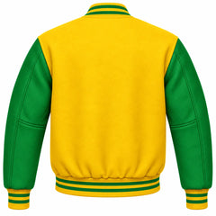 Yellow and Green Wool Varsity Jacket