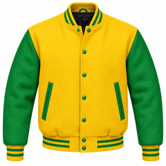 Yellow and Green Wool Varsity Jacket