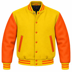 Yellow and Orange Wool Varsity Jacket