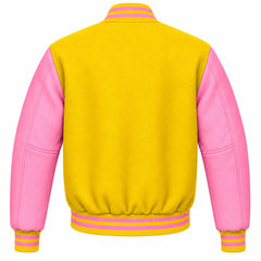 Yellow and Pink Wool Varsity Jacket
