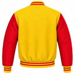 Yellow and Red Wool Varsity Jacket