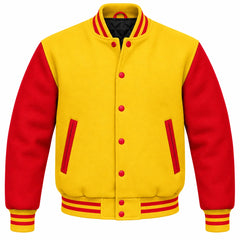 Yellow and Red Wool Varsity Jacket