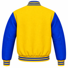 Yellow and Royal Blue Wool Letterman Jacket